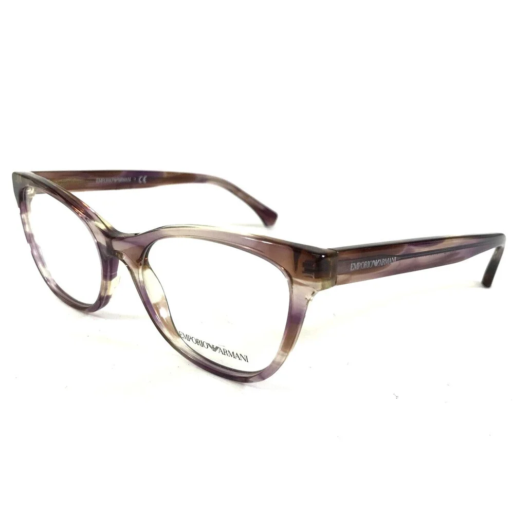 Emporio Armani Eyeglasses Frames EA3142 5716 Clear Brown Purple Horn 53-18-145